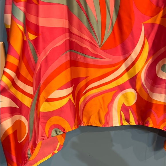 ODDY Orange Pink Graphic 3/4 Sleeve Blouse - Picture 5 of 7